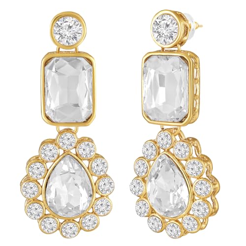 Image of Peora Crystal Faux Pearl Kundan Necklace & Jewellery Set Gift for Women