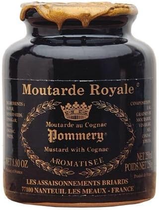 Royal Mustard Pommery Mustard with Cognac in Pottery Crock (6 PACK)