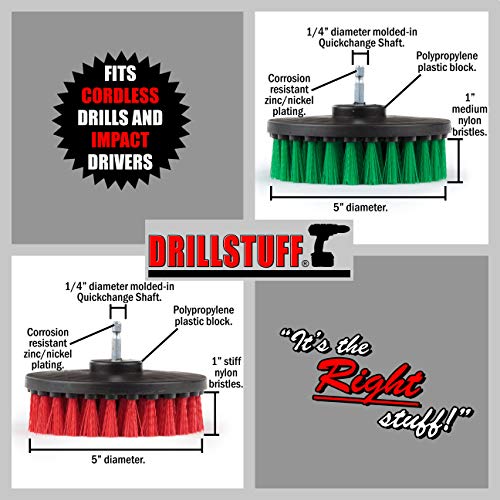 Image of Cleaning Supplies - Drill Brush - 5-INCH Medium and Stiff Bristle