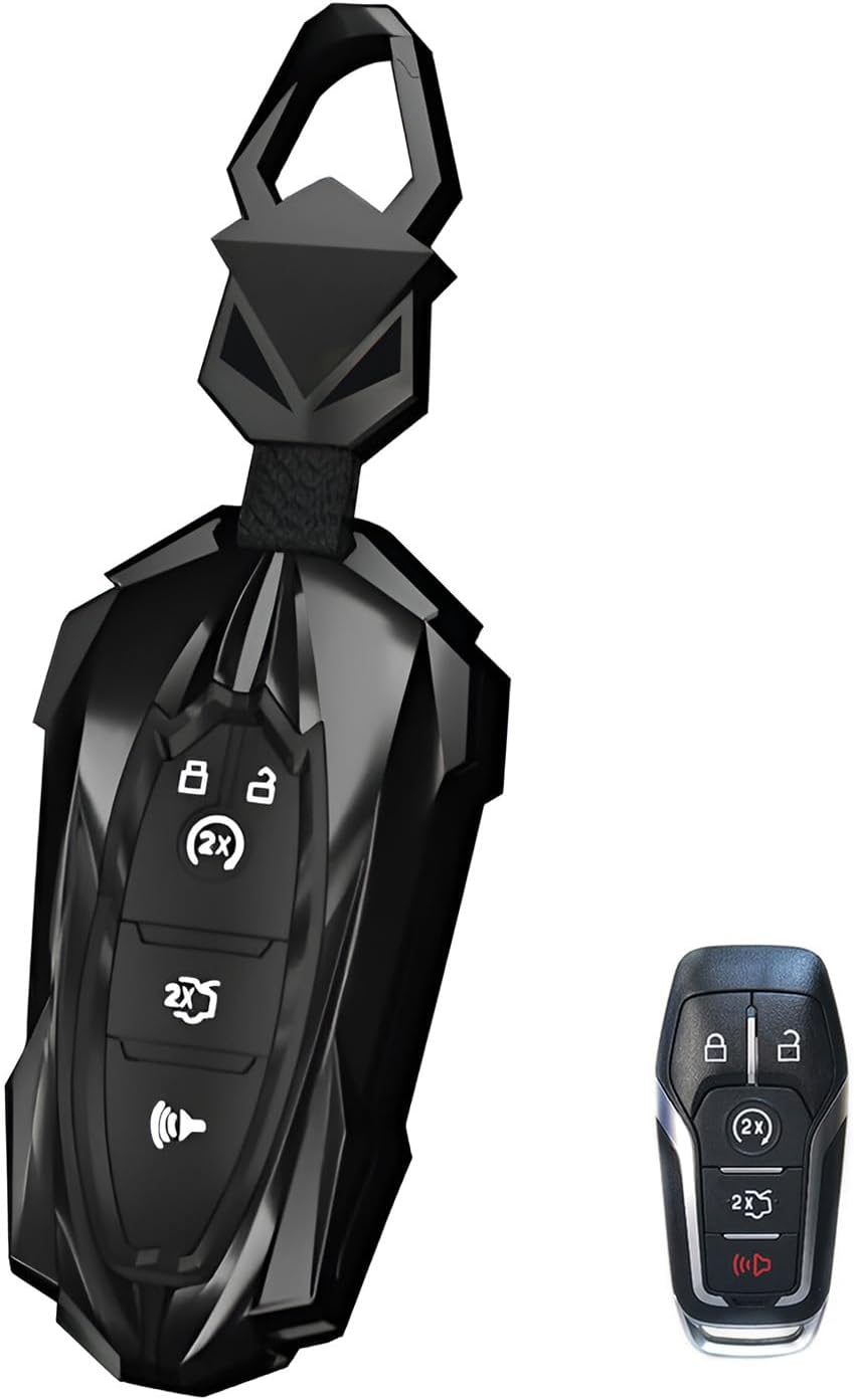 Key Fob Cover for Ford key Case Protector Metal Keychain Compatible for Mustang Explorer F150 Fusion Edge Lincoln MKZ MKC Key Holder