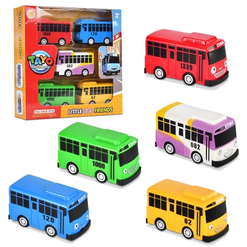 TIVUNORON Mini Autobús de Juguete, 5Pcs Juguete Modelo de Autobús, Juguete de Auto Bús Tirar hacia Atrás, Regalos de Coches de Juguete para Niños TIVUNORON Mini Autobús de Juguete, 5Pcs Juguete Modelo de Autobús, Juguete de Auto Bús Tirar hacia Atrás, Regalos de Coches de Juguete para Niños