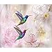 Produktbild decomonkey Fototapete Blumen Vogel 350x256 cm XL Design Tapete Fototapeten Vlies Tapeten Vliestapete Wandtapete moderne Wandbild Wand Schlafzimmer Wohnzimmer Kolibri Abstrakt bunt