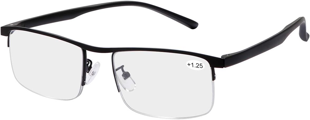 MIRYEA Progressive Multifocus Computer Reading Glasses Blue Light Blocking Multifocal Readers for Men and Women Multi Focus Eyeglasses Eyewear Anti Glare Light Weight TR90 Semi-rimless Frame
