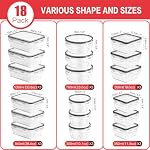 Grands contenants hermétiques de stockage des aliments avec lids - 18 Emballage, étiquettes & Marqueur BPA Conteneur gratuit de préparation des repas pour les organisateurs de garde-manger et de stockage, boîtes à déjeuner hermétiques avec lids, coffre-fort pour micro-ondes/congélateur