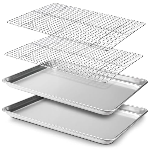 Checkered Chef Baking Sheets With Stainless Steel Wire Rack Set