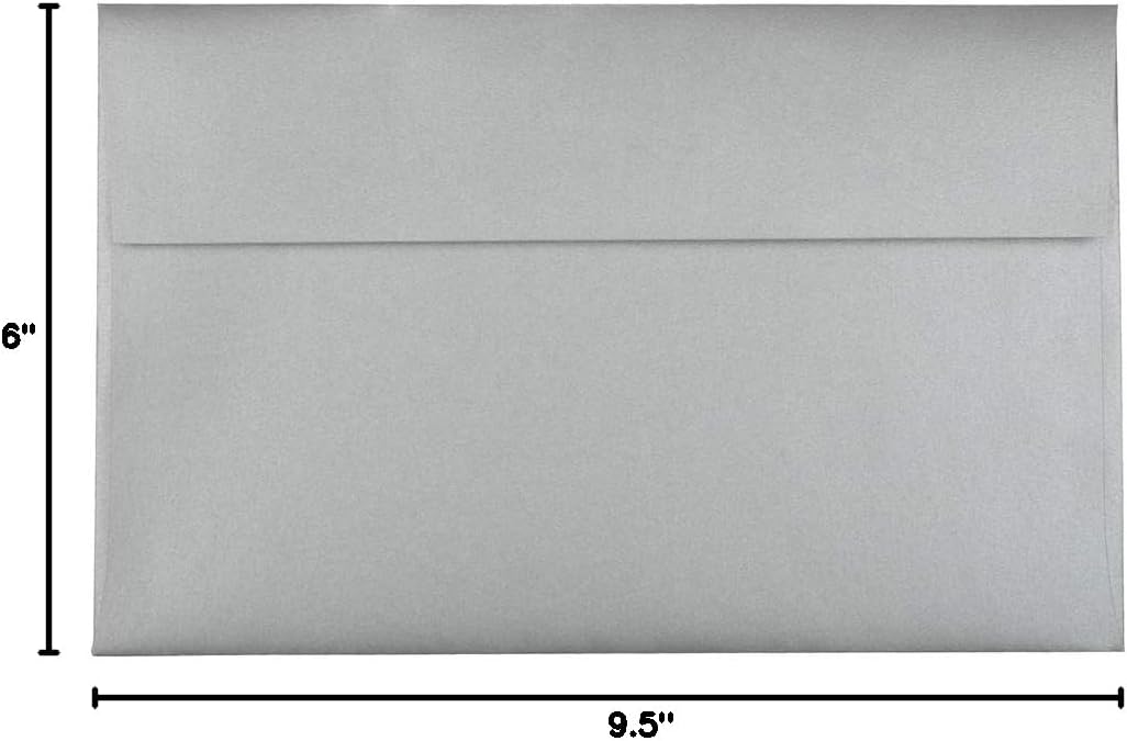 JAM PAPER A10 Metallic Invitation Envelopes - 6 x 9 1/2 - Silver Stardream - 50/Pack