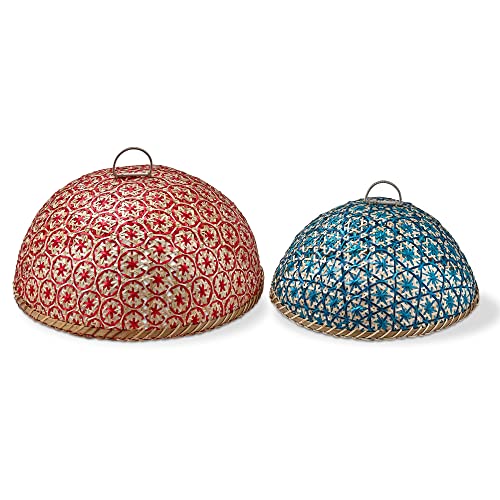 TAG Bamboo Woven Food Cover Set Of 2 Multi