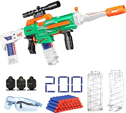 Toy Gun for Boys 8-12, Automatic Toy Gun with 200 Foam Bullets, Foam Dart Gun Toy Foam Blasters & Guns, Cool Kids Toys Xmas Birthday Gifts for 6-15 Years Old Boys Girls Kids Adults