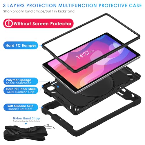 DETUOSI Case for Samsung Tab A7 Lite 8.7 inch 2021 Release SM-T220/T225/T227u, Shockproof Protective Cover for Galaxy Tab A7 Lite 8.7 inch (360°Rotatable Stand & Shoulder Strap), Black by DETUOSI - Used condition - Image 4