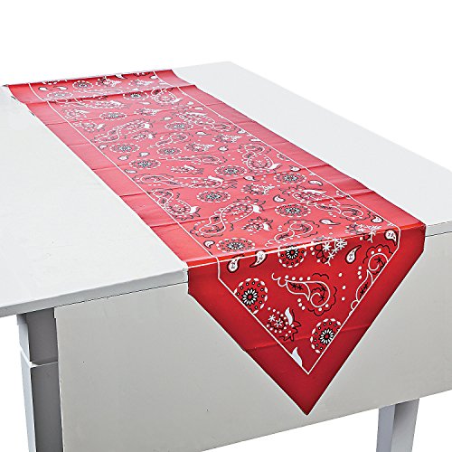 Red Bandana Table Runner - Western Party Supplies #TOP30