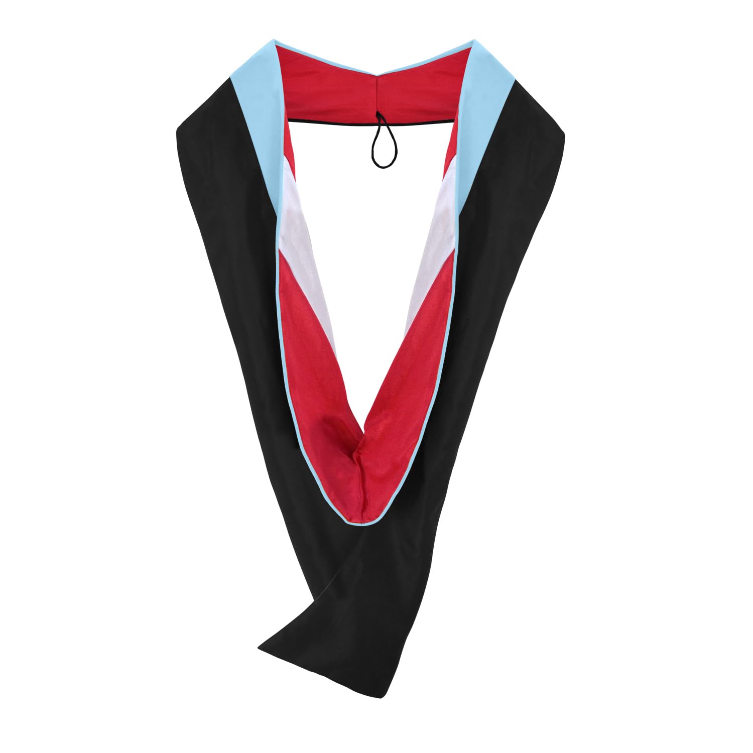 Endea Graduation Masters Hood for Education, Counseling & Guidance, Arts in Education College Degrees - Unisex, Light Blue/Red/White, One size