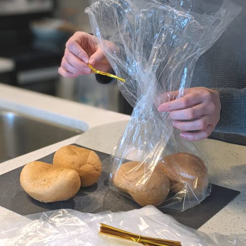 Reusable Plastic Bread Bags For Homemade Bread - 100 Pack Clear Bread Bag With Ties For An Airtight Moisture-Free Preservation And Storage- Bread Loaf Bags For Home Bakers And Bakery Owners #TOP5