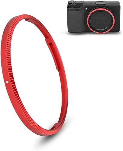 JJC Tapa de anillo de decoración de lente de metal para Ricoh GR III GR III HDF GR3 GR3 HDF Accesorios Reemplazar Ricoh GN-1 Ring Cap - Rojo