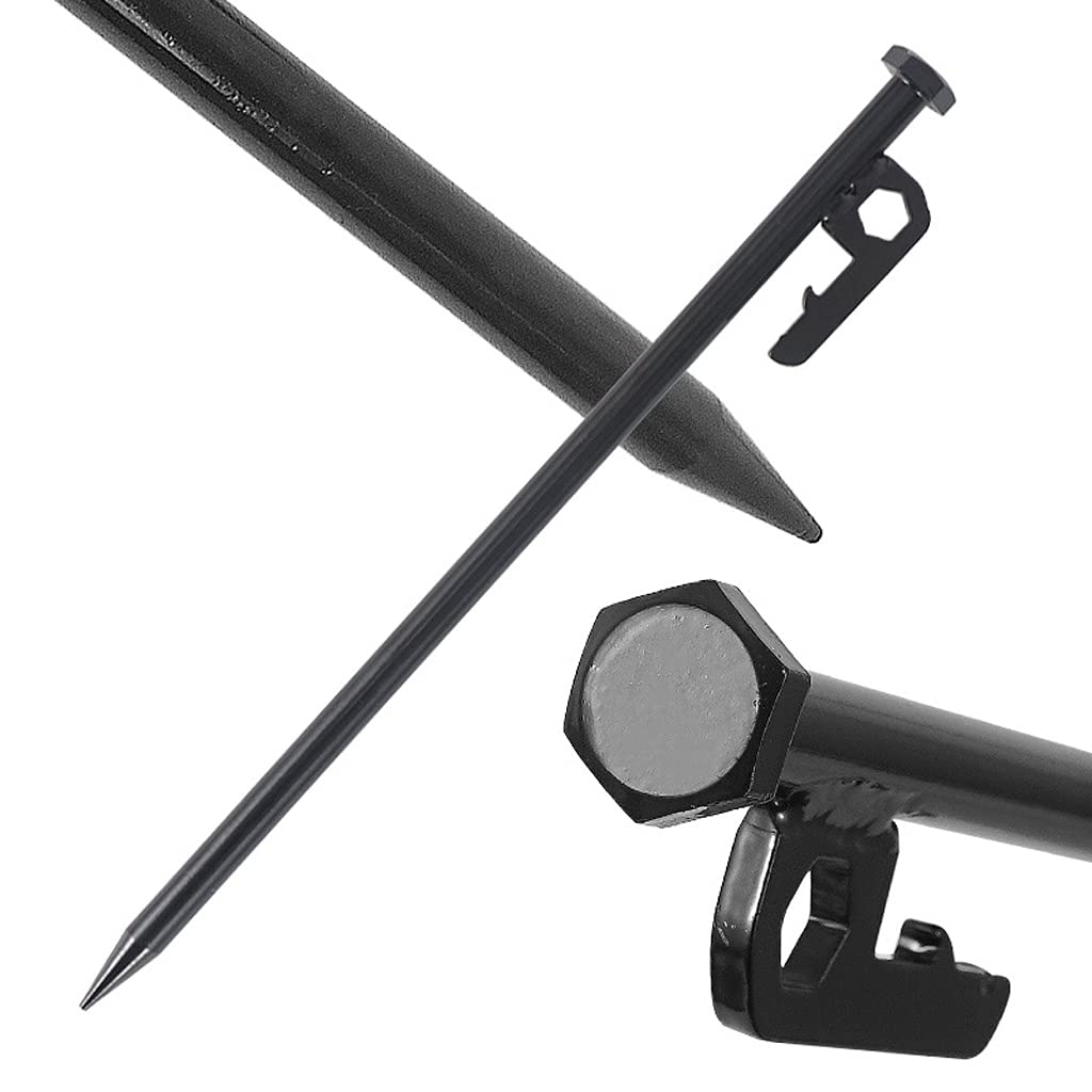 Schwarz 30CM Zeltheringe Zeltnagel 8-teilig, Hochleistungs Zelt Heringe Erdnägel Aus Hochfestem Stahl Für Camping Outdoor Strand Und Wandern