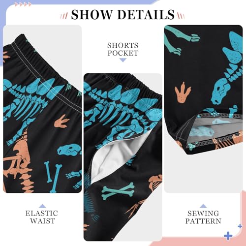 ZZKKO Dinosaur Skeleton Boys Pants for Kids Jogger Pants with Pockets S-XL4
