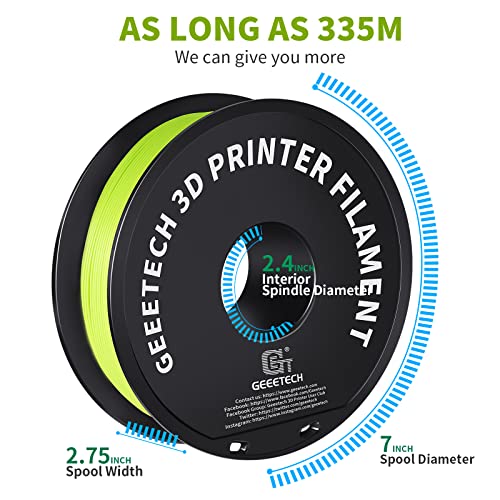 Image of Geeetech 1.75mm PLA 3D Printer Filament, 1kg Spool (2.2lbs), Upgrade Tidy Winding Tangle-Free, Dimensional Accuracy + /- 0.03mm, Apple Green