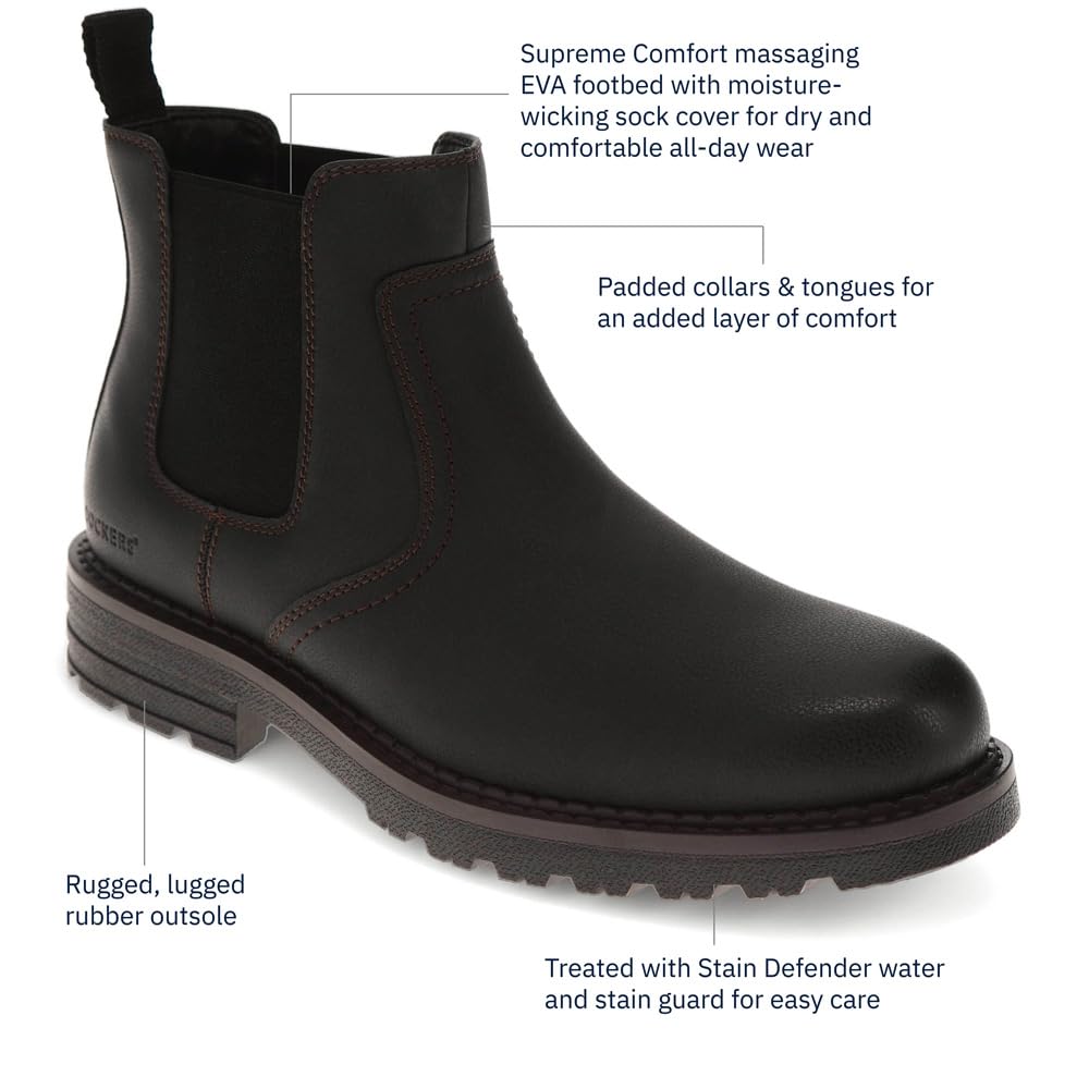 DOCKERS Męskie buty Truman Chelsea, czarne, 39 EU