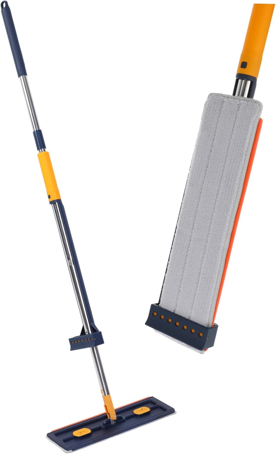 Large Flat Mop for Floor Cleaning with Rotation Easy Assembly and Upright Storage Household Wet Dry Flat Mop with Cleaning Compartment for Efficient Dust and Dirt Removal