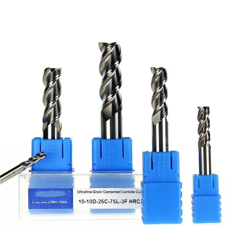fresas para router, Fresa de tres hojas con recubrimiento aleación acero tungsteno for mecanizado CNC aluminio y madera en varios tamaños(3.0mmX50L)