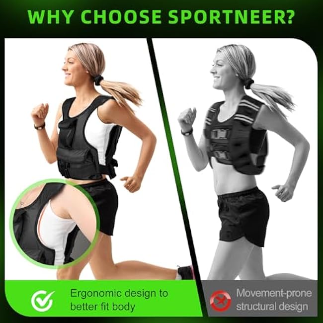 Adjustable Weighted Vest for Women, Customizable 0-18 lbs Strength Training Vest with 10 Removable Sandbag, Breathable Design, Reflective Safety Strips for Running, Hiking, and Fitness