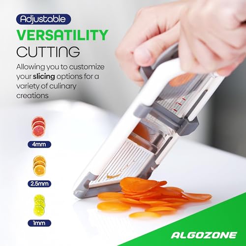 Premium Grip Handheld Mandoline for Kitchen - Adjustable 3-Function Thickness, Safety Hand Guard, Multi-Purpose Vegetable Chopper & Fruit Cutter, Cheese Slicer, Onion Potato Salad Food - Image 3