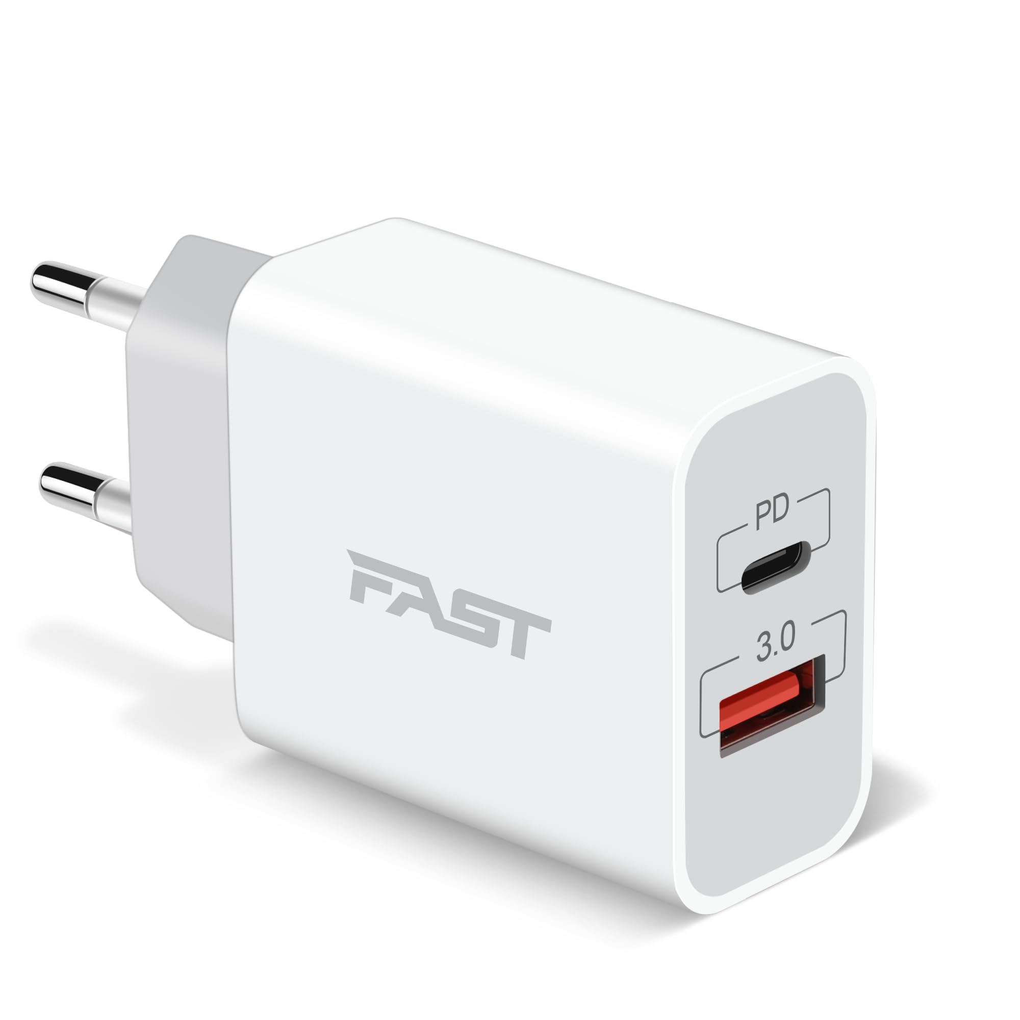 European Travel Plug Adapter, [2 in 1] 20W USB C European Wall Charger Dual Port Type C Fast Charging Block International Plug Adapter US to Europe EU for iPhone 17 16 15 14 13 12 11, iPad, Android