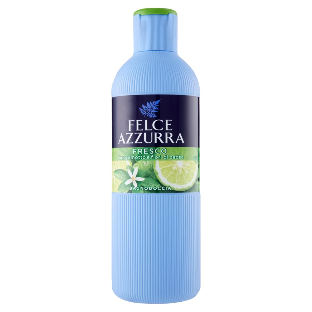 Felce Azzurra Bagnodoccia Fresco - 8 panni per il corpo, gel doccia con fiori di bergamotto e cedro, profumo inconfondibile, idrata la pelle 650 ml + portachiavi Beni Culinari