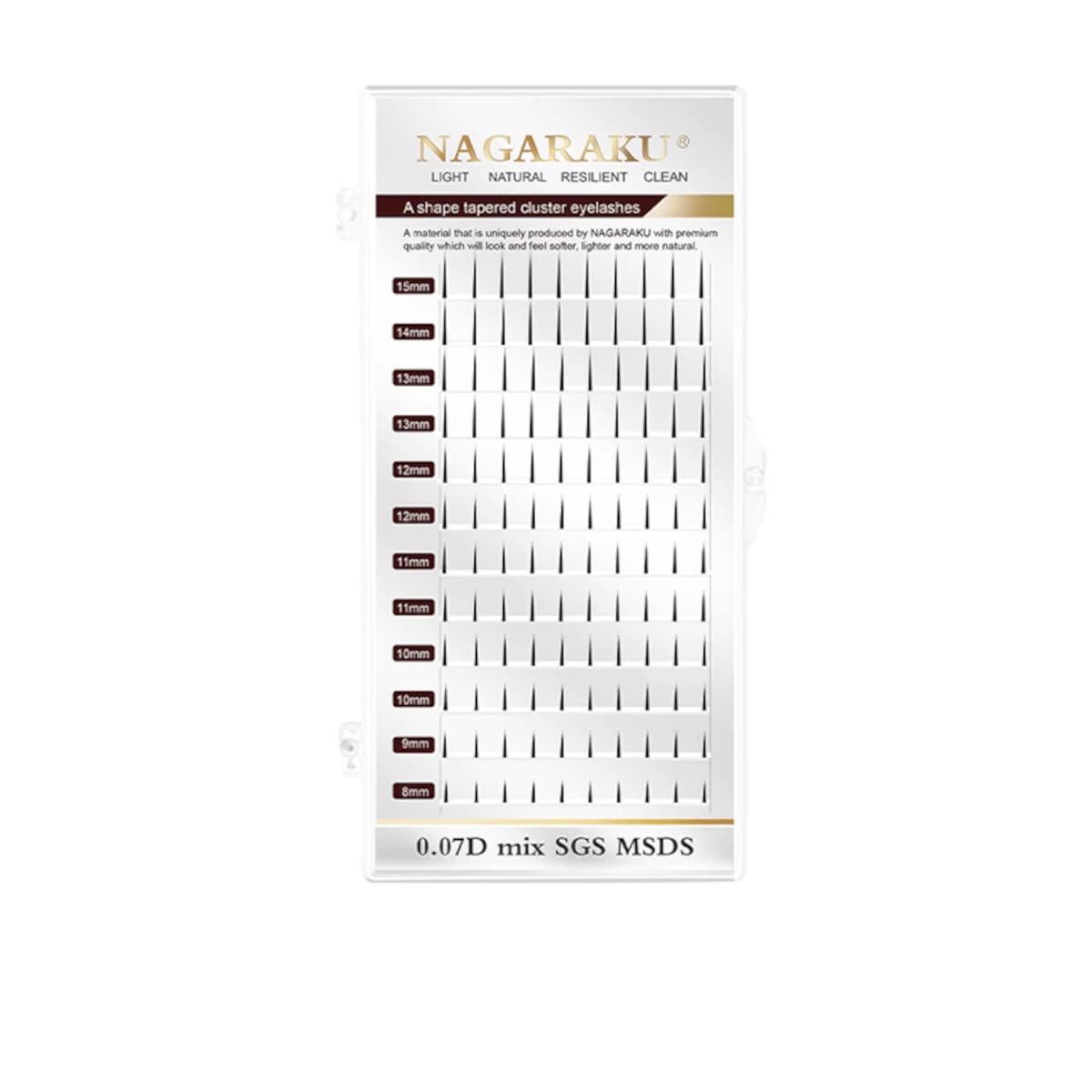 NAGARAKU Spike Eyelash Extensions Wispy Lash 0.07mm C curl 10mm Length Premade Fan Matte Black Individual Ellipse Supplies Spikes Fans (10mm, 0.07 C Spike)-image-4