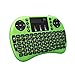 Rii 2.4GHz Mini Wireless Keyboard with Touchpad&QWERTY Keyboard,LED Backlit,Portable Keyboard Wireless for laptop/PC/Tablets/Windows/Mac/TV/Xbox/PS3/Raspberry Pi .(i8+ Green)