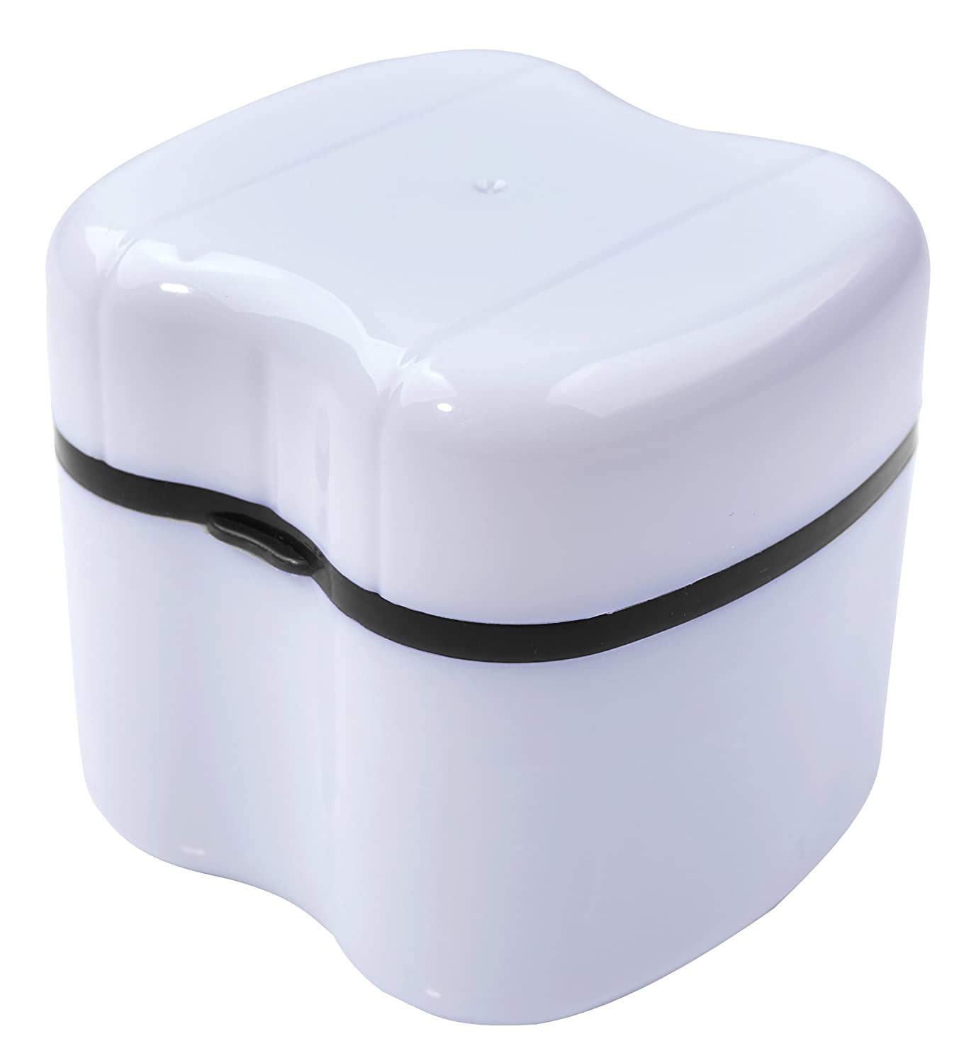 Denture Brush Retainer Case, Denture Case,Denture Cups Bath,Dentures Container with Basket Denture Holder for Travel,Mouth Guard Night Gum Retainer Container (black)