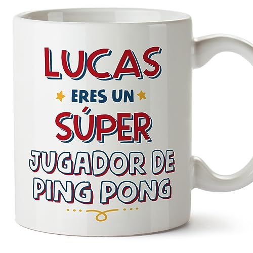 MUGFFINS Tazas Personalizadas para JUGADOR DE PING PONG hombre - En Español - Eres Súper - 11 oz / 330 ml - Regalo Personalizable original y divertido