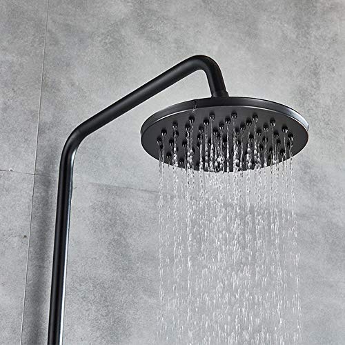 Ensemble de robinets de douche à effet pluie avec mitigeur noir mat - 3