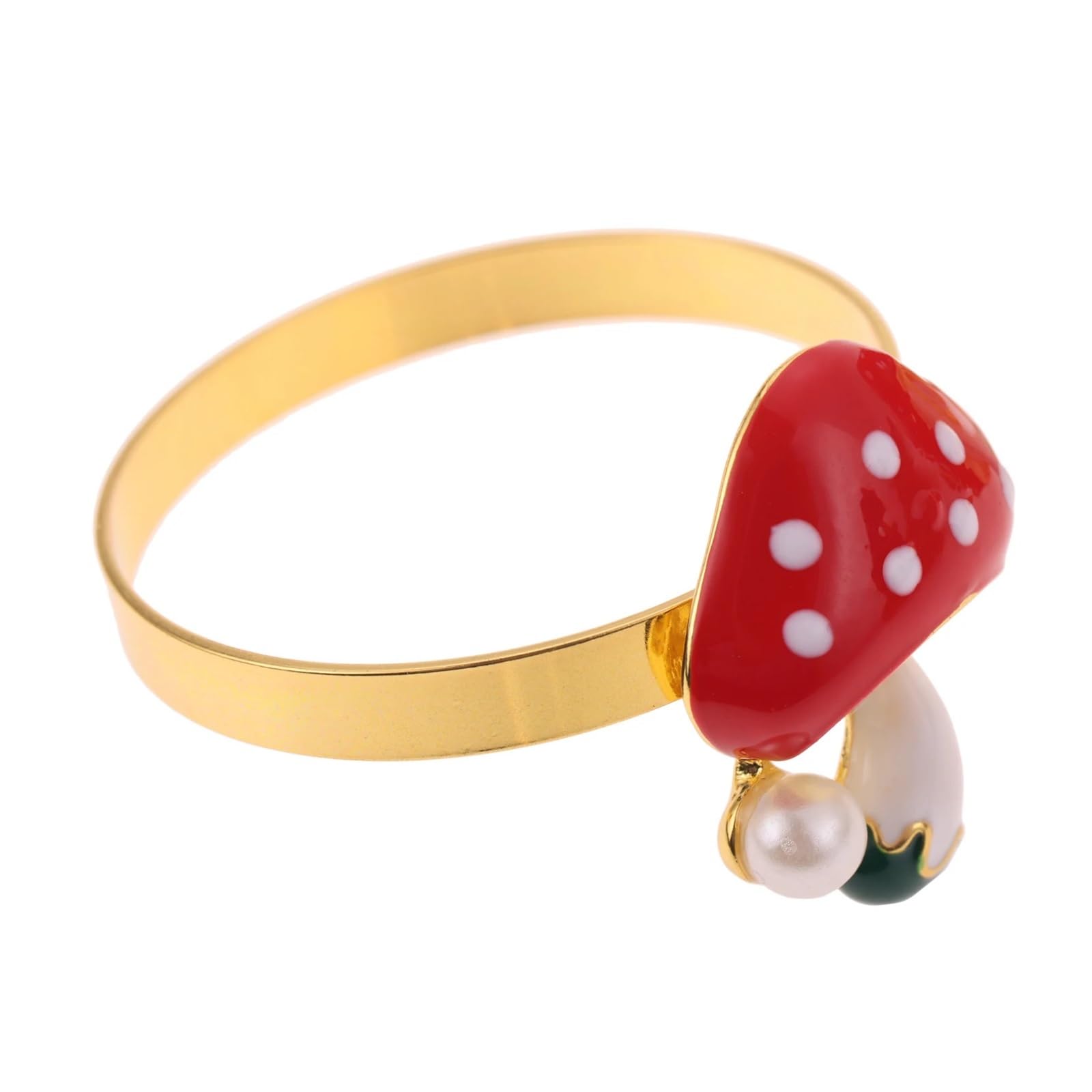 napkin rings 12pcs Napkin Ring Creative 3D Mushroom Pearl Ornament Alloy Table Cloth Holder Decor Wedding