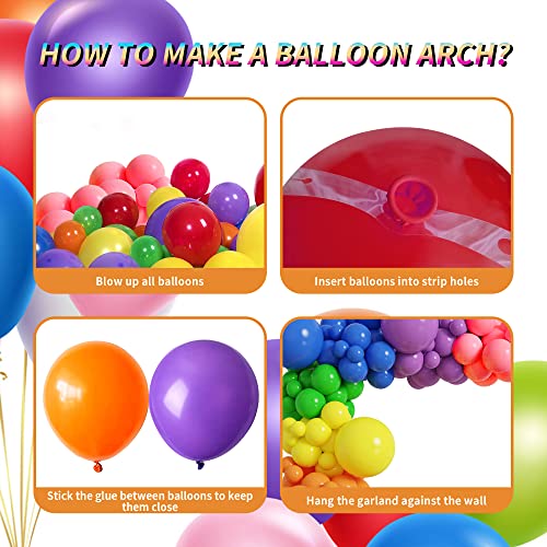 Hdo Rainbow Balloon Arch Kit, 147Pcs Rainbow Balloons Garland 18"+12"+10"+5" Party Balloons Decoration For Birthday Thanksgiving Baby Shower Bridal Party (Rainbow) #TOP3