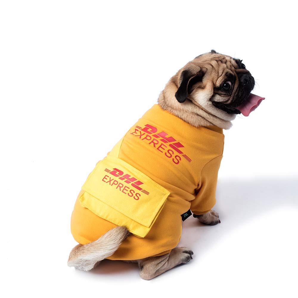 Fitwarm Hundekostüm Fledermaus – 100 % Baumwolle, Tank-Top, Orange, Größe XXL