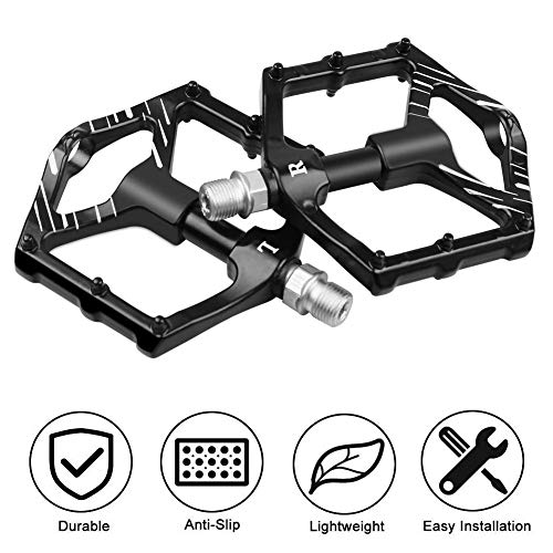 Pédales VTT Route 9/16 Pouces Pédales Plates Vélo En Nylon - 3 Roulements étanches Pour VTT Et Vélo De Route Pédales Polyamide Roulements étanches