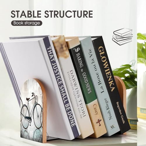 Sujetalibros resistente y elegante de madera con base estable 8