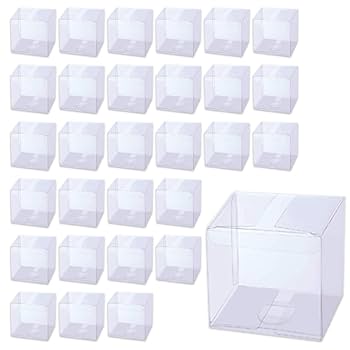 30cm正方形  8枚セット Amazon | Nicheez 透明 プラスチック ギフト ボックス (8cm*8cm