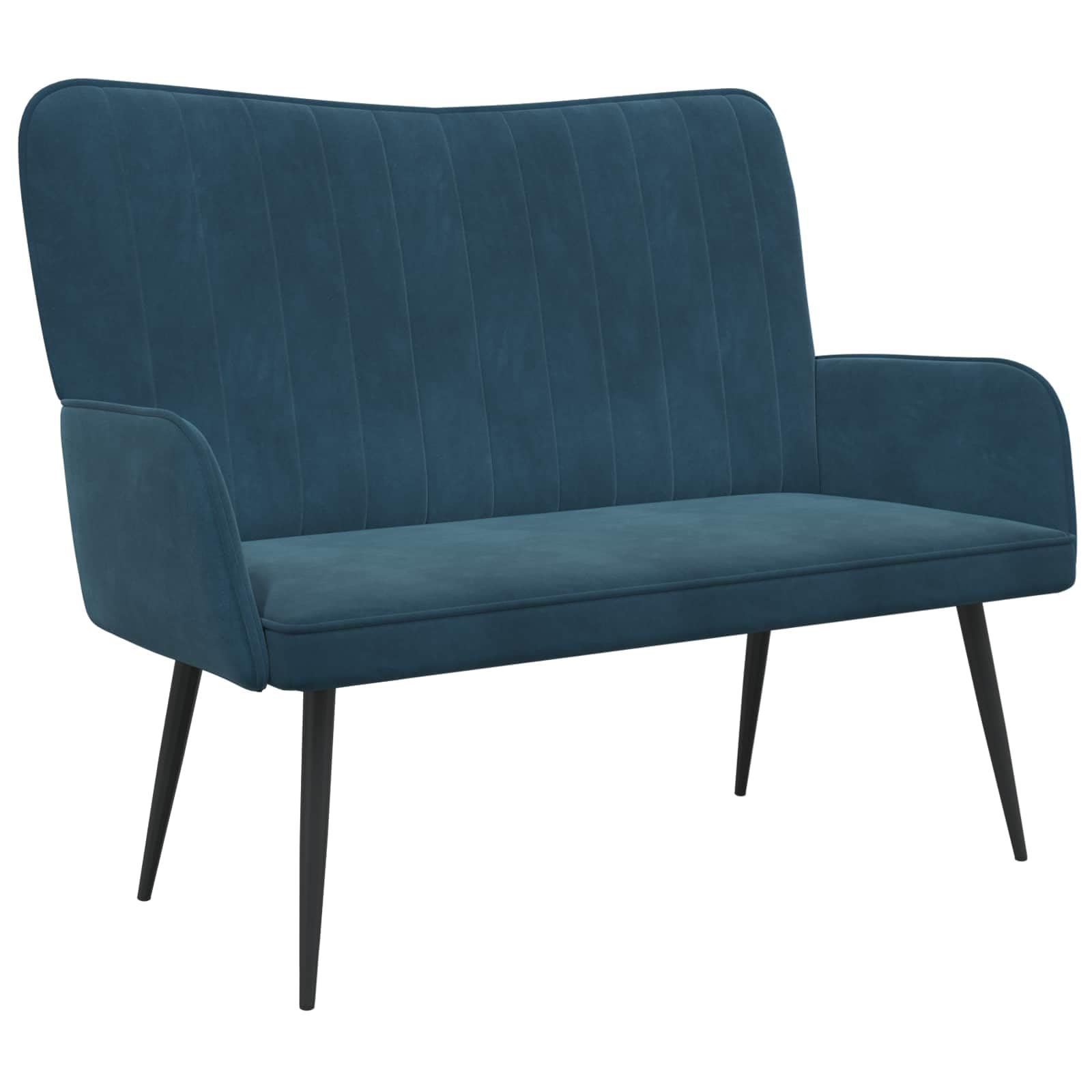 vidaXL Sofa a Due Posti Blu 115 x 61 x 87 cm Velluto, Divano a Due posti in Velluto, Resistente e ergonomico, Comodo per spazi Piccoli, Perfetto per Il Salotto
