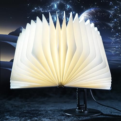 Image of QXMGCBOK MagicBook Light - Smart Voice-Activated Book Lamp with Auto-Open /Close, Adjustable Stand & 10W RGB Desk Light for Home /Office Decor (Novelty Reading Lamp) (Art Deco 1)