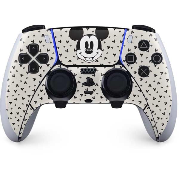 Skinit Decal Gaming Skin Compatible with PS5 DualSense Edge Pro Controller - Officially Licensed Disney Mickey Mouse Logo Pattern Design