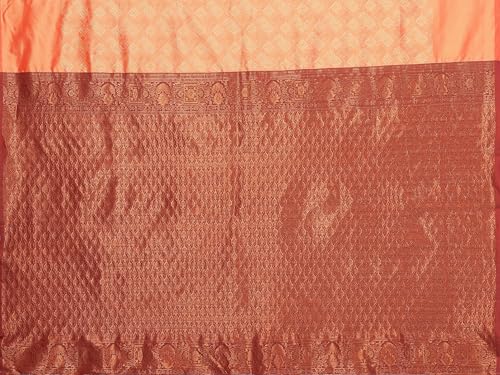Image of Sidhidata Women's Soft Banarasi Silk Floral Zari Woven Design Saree With Unstitched Blouse Piece