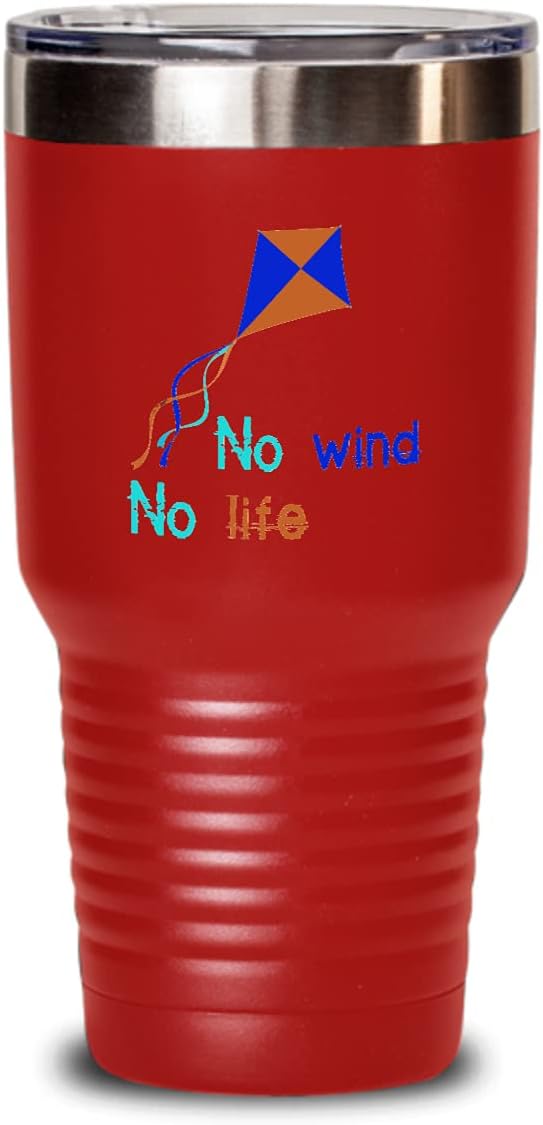 Kite making Tumbler - No wind no life 30oz Red