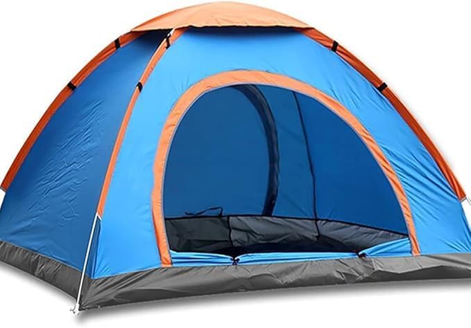 4 Person Waterproof Camping Tent Portable Polyester Dome Shelter for Outdoor Camping Hiking Trekking Backpacking Beach Picnic Travel Festival Adventure Blue Orange Weather Resistant-image-24