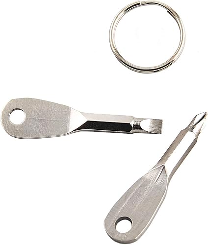 Miniatura 1 de Destornillador para llavero, destornillador portátil, llavero de cabeza plana, juego de destornilladores Phillips con llavero, 2 piezas