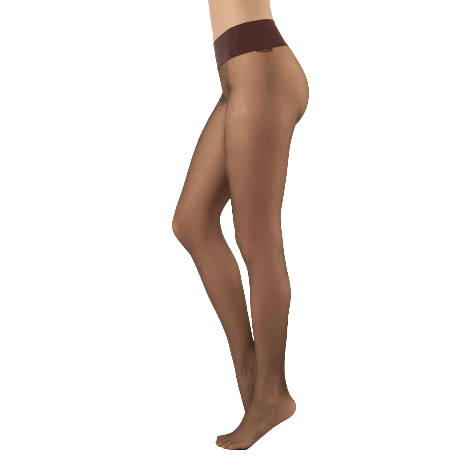 CALZITALY Seamless Sheer Tights Plain or with Polka Dots | Black, Skin, Blue | S, M/L, L/XL | 15 DEN | Made in Italy (UK, Alpha, L, XL, Regular, Regular, Brown)