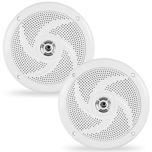 BELVA BMS65SW 400W Peak (80W RMS) 6.5" Shallow Mount 2-Way White Coaxial Marine Speakers for Boats/ATV/UTV/SxS/Powersport