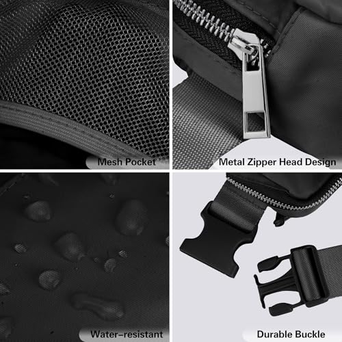 Image of JSJ Mini Black Fanny Pack for Women & Men,Valentines Day Gifts for Girls Teens Kids Daughter Sister Her,Trendy Stuff Crossbody Bags Cute Everywhere Belt Bags.(Black)