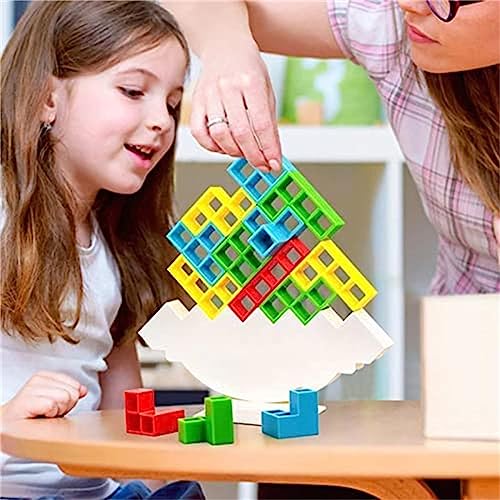 OOTDAY Tetra Tower Balance Game, Russian Building Blocks,Decompression Balance Building Blocks, Balancing Stacking Toys for Kids Adults, Balance Blocks Puzzle Assembling Tetris-48pcs