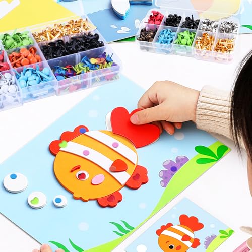 Nuyoah Musterbeutelklammern Bunt Musterklammern Mini Brads Runde Set 300Stk Rundkopfklammern Metall Flügelklammern Klein 8x18mm für Schule Büro Papier Briefklammern Basteln Handwerk DIY